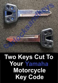 1998 - 2016 Yamaha VStar 650 Classic, Custom & Silverado Keys Cut To Code - 2 Working Keys