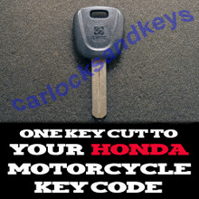High Security Key For A 2014-2022 Honda CBR600 Motorcycle Cut To Your Key Code