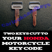 2001-2007 Honda Reflex Scooter Keys Cut By Code - 2 Working Keys