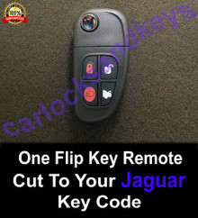 One New Remote Flip Tibbe Key for a 2001-2008 Jaguar S-Type and cut to your key code. 