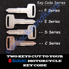 1986-2019 Suzuki Boulevard S40 LS650 aka Savage Motorcycle Keys Cut By Code - 2 Working Keys