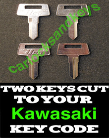 1985-2004 Kawasaki Bayou 220, 300 Keys Cut By Code - 2 Working Keys
