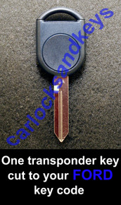 2004-2010 Ford F150, F250, F350 and F450 Transponder Key Cut To Your Key Code - A Working Key!