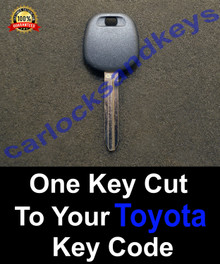 2011-2017 Toyota Tundra Transponder Key Blank Cut To Your Key Code
