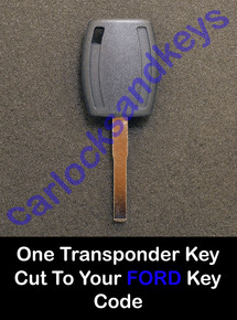 One High Securty Transponder Key For A 2012-2024 Ford Focus Cut To Your Key Code