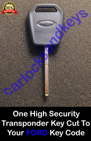 One OEM High Security Transponder Key For A 2014-2019 Lincoln MKC - Cut To Your Key Code