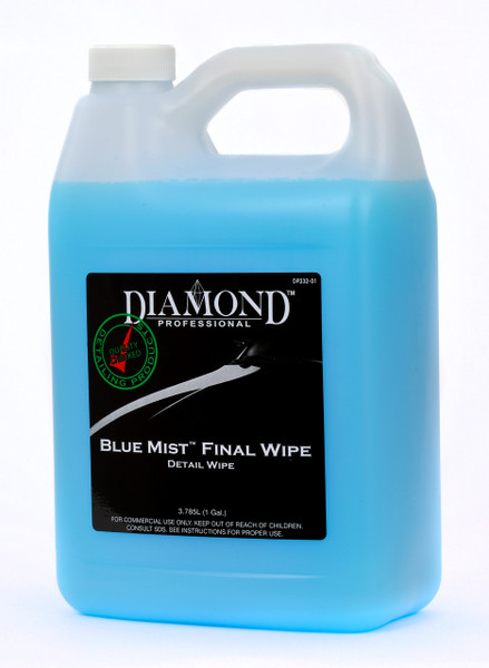 Blue Mist Final Wipe easily removes dust, fingerprints, dirt, and even buffing and polishing residue leaving a "showroom" shine on your vehicle's surface. Just spray and wipe for exceptional results with or without the the use of water. Blue Mist can also be used after washing to enhance the vehicle's finish prior to wiping off the final water spots. Works on a variety of surfaces including wood, veneer, chrome and glass.  Blue Mist can be used as a lubricant for easy claying of your vehicle.  We recommend using a microfiber towel for improved gloss and protection.

 