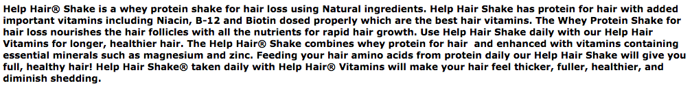 Help Hair Shake with added protein for hair