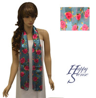 Satin Stripe Scarf Long Flowers (SSPO 1461)