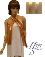 Satin Stripe Scarf Long Solid Color Gold