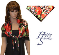 Satin Stripe Scarf Square Flower (SSPS 1431)