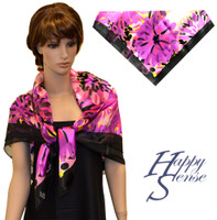 Satin Stripe Scarf Square Flower (SSPS 1416)