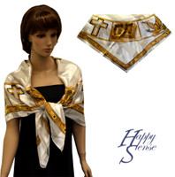 Satin Stripe Scarf Square I Love Jesus Ivory (SSPS 5002)
