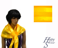 Satin Stripe Scarf Square Solid Color Yellow