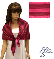 Satin Stripe Scarf Square Solid Color Burgundy