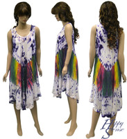 Tie Dye Dress Embroidered (67319-Purple)