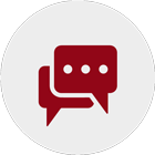 A maroon live chat Icon and represents that you can connect us in real-time and answer questions quickly.