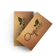 Extra thick and durable Kraft chipboard business cards. 100% recycled paper. Business Cards printed in Atlanta