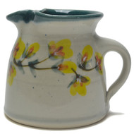 Creamer - 12 oz - Gold Flower Vine - Laurel leaves with gold flower accents, such a lovely flower in every aspect...let it rim your favorite coffee mug. 