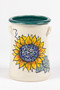 Wine Chiller - Hand decorated sunflower with green liner - Sunflowers are the symbol of faith, loyalty and adoration. Sunflowers are known for being “happy” flowers, making them the perfect gift to bring joy to someone's (or your) day.
