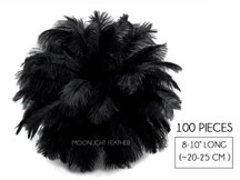11-13" Three 3 undyed black first grade drabs ostrich feather 270-320 mm 