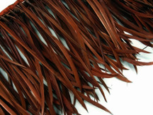1 Yard - Brown Goose Biots Stripped Wing Wholesale Feather Trim