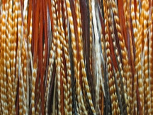 50 Pieces - Unique Ginger Thin Long Whiting Farms Rooster Saddle Hair Extension Wholesale Feathers (Bulk)