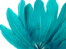 1/4 Lb - Peacock Blue Goose Satinettes Wholesale Loose Feathers (Bulk)