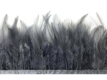 1 Yard - Silver Gray Rooster Neck Hackle Saddle Feather Wholesale Trim