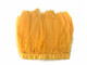 Yellow dyed craft feather strip for sewing and costumes