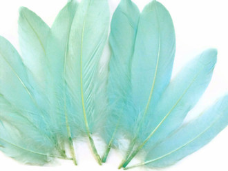 Aqua Blue Goose Satinettes Wholesale Loose Feathers 