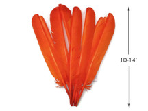 1/4 Lb - Orange Turkey Pointers Quill Large Wholesale Feathers (Bulk)