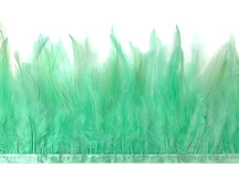 1 Yard - Aqua Green Rooster Neck Hackle Saddle Feather Wholesale Trim