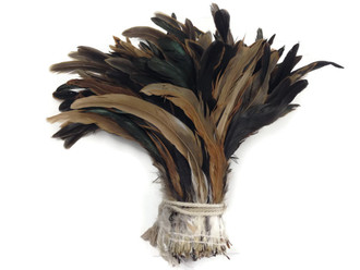 Brown and black iridescent fluffy craft feathers