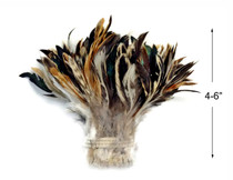 1 Yard - Natural Cream & Black Strung Rooster Schlappen Wholesale Feathers (Bulk)