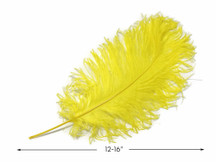 10 Pieces -  12-16" Yellow Dyed Ostrich Tail Fancy Feathers
