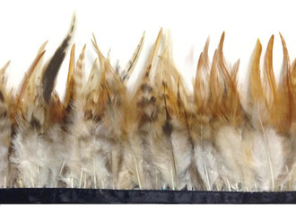 Natural Brown Chinchilla Rooster Feathers Trim