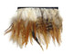 Natural fluffy striped short rooster feathers for sewing