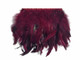 Maroon red dyed fluffy strip of craft feathers