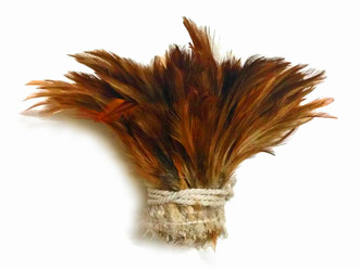 Natural Red Strung Rooster Neck Hackle Wholesale Feathers