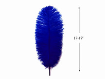 10 Pieces - 17-19" Royal Blue Large Bleached & Dyed Ostrich Drabs Body Feathers