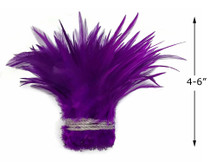 1 Yard – 4-6” Dyed Purple Strung Chinese Rooster Saddle Wholesale Feathers (Bulk)
