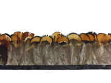 Natural colored and patterned small feather trim 
