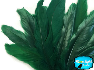 1 Pack - Hunter Green Goose Satinettes Loose Feathers 0.3 Oz.