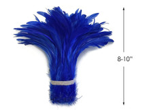 1/2 Yard - 8-10" Royal Blue Strung Natural Bleach & Dyed Rooster Coque Tail Wholesale Feathers (Bulk)