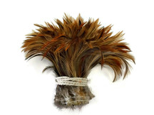 1 Yard - Furnace Red Strung Rooster Neck Hackle Wholesale Feathers (Bulk)