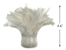 1/2 Yard - 4-6" Natural White Strung Natural Bleach Rooster Coque Tail Wholesale Feathers (Bulk)