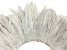 4 Inch Strip - 4-6" Natural White Strung Natural Bleach Rooster Coque Tail Feathers