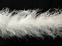 2 Yards - Snow White 2 Ply Ostrich Medium Weight Fluffy Feather Boa