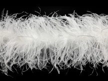2 Yards - Snow White 3 Ply Ostrich Medium Weight Fluffy Feather Boa
